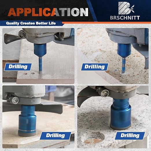 Diamond Core Drill Bit Set - BRSCHNITT Tile Hole Saw Kit 1/4" 5/16" 1" 1-3/8"2" 2-1/2" & 3/8"-1" Finger Bit & 1-3/8"Chamfer Bit for Porcelain Tile Ceramic Marble Granite Diamond Blade