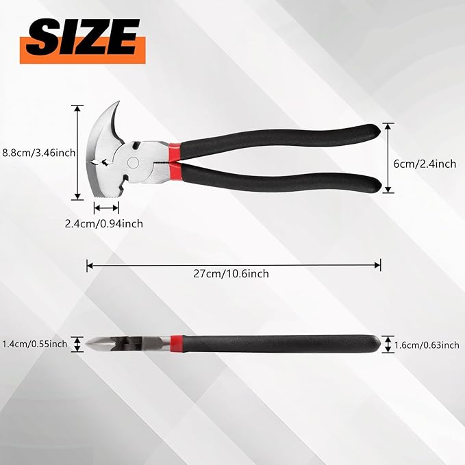 SPEEDWOX 10.5 Inch Fencing Pliers Staple Puller Fence Solid Joint Pliers Fence Pliers Fencing Pliers Fence Tool Pliers Heavy Duty Fence Pliers Multi Purpose Fence Tool Fencing Pliers with Hammer Head