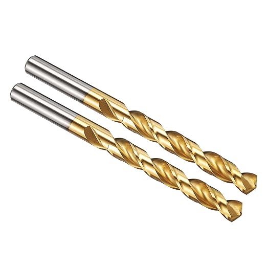 PATIKIL 11.5mm Drill Bit, M42 8% Cobalt High-Speed Steel Jobber Straight Shank 135° Titanium Nitride (TiN) Coated for Hard Metal Stainless Steel - 2 Pack