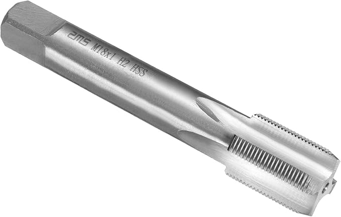 uxcell Hand Plug Tap M18 x 1 H2 Metric Thread Plug Style Taps Straight Flute Screw Tapping Threading Tool High Speed Steel HSS6542