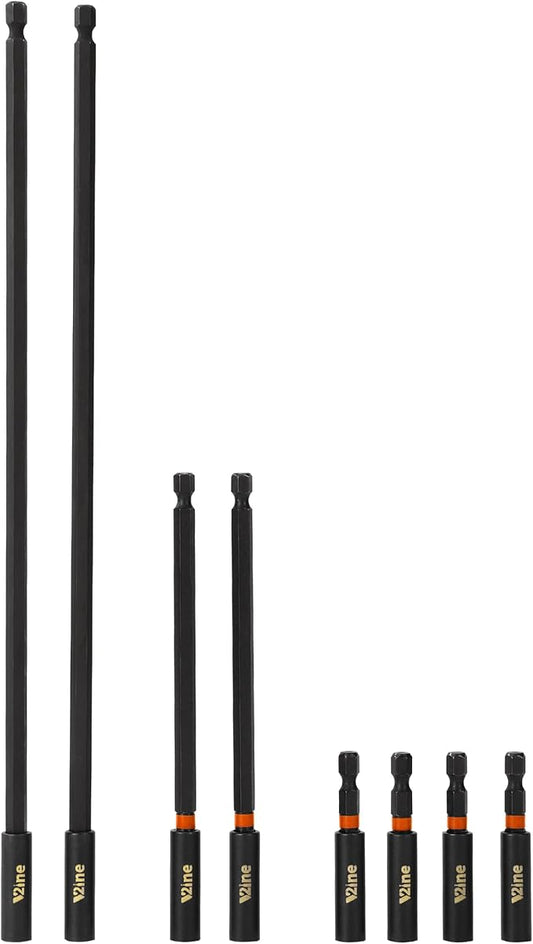 8 Pcs Strong Magnetic Impact Driver Bit Holder Extension Set:4 PCS 2.5 Inch Long + 2 PCS 6 Inch Long + 2 PCS 12 Inch Long Magnetic Screwdriver Bit Holder