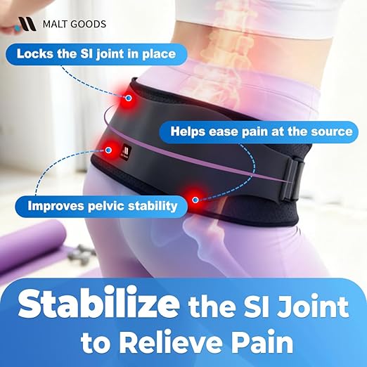 Non-Slip SI Joint Belt with Pads for Women & Men ??Widened, Breathable Sacroiliac Pelvic Support Belt for SI Joint Stabilization& Sciatic, Hip Pain Relief | Under-Clothes Wear, Adjustable Design (Regular)