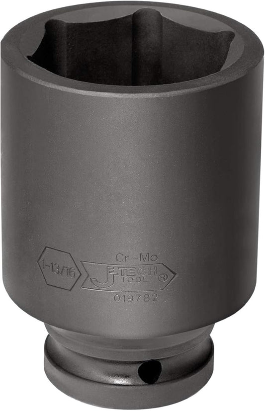 Jetech 3/4 Inch Drive 1-13/16 Inch Deep Impact Socket, Made with Heat-Treated Chrome Molybdenum Alloy Steel, 6-Point Design, SAE