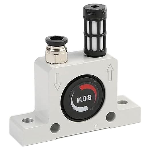 (2 Counts) K08 K 1/4'' Thread Pneumatic Vibrator Power Concrete Vibrator Ball Type Aluminum Alloy Air Turbine Oscillator with Silencer K8
