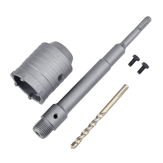 40mm (1-4/7 inch) Concrete Hole Saw with 220mm SDS Plus Shank Connecting Rod, Tungsten Carbide Teeth (7.7mm x 4mm) Cement Hole Saw for Concrete Cement Brick Wall Stone 40mm (1-4/7 inch)
