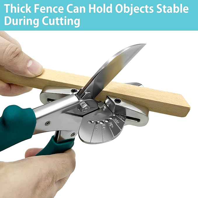 O?셎hine Miter Shears Explorer for Angular Cutting Molding Crafting Wood, Quarter Round Cutting Tool, 45-135 Degree Multi Angle PVC Miter Shear Trim Cutter Hand Tool