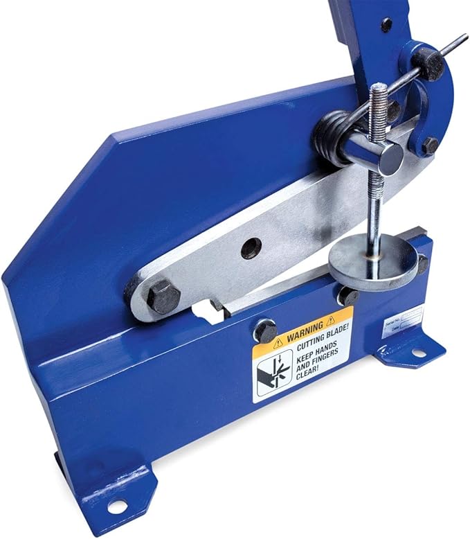 Eastwood 8 in. Bench Shear Throatless Multiple Purpose Bench Top Throatless Sheet Metal Cutter Tool Solid Steel Frame Mounting Type