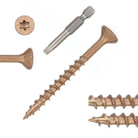 Wood Screws #8 x 2?쇺? T25 Star Torx Drive Flat Head Deck Screws, Brown, 127Pcs (1lb)