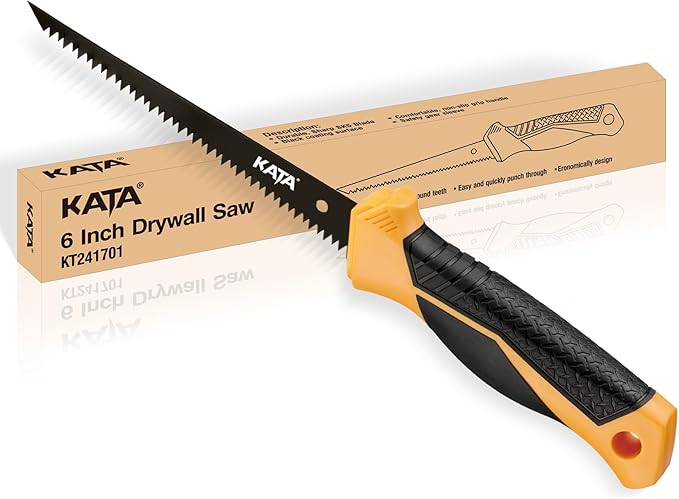 KATA Drywall Saw Handsaw, 6-inch Sharp 8-TPI Blade Pumpkin Carving Tools, Keyhole Job Saw with Ergonomic Handle,Triple Ground Teeth Cutting for Sheetrock, Plywood, Cardboard, Wood, Plastic