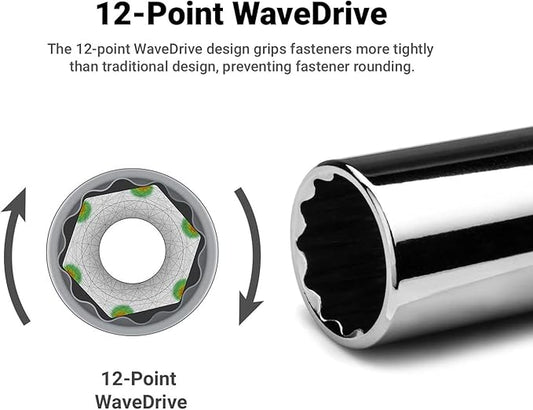 Capri Tools 10 mm Deep Socket, 1/4 in. Drive, 12-point, Metric
