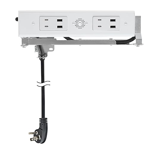 Docking Drawer Blade Duo in-Drawer Outlet, USB Only, (4) 30W USB-C & (4) USB-A, Connect 8 Devices, White