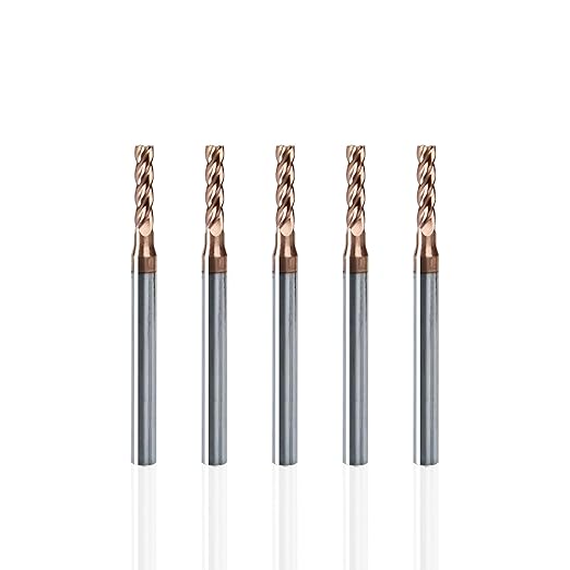 NZ 4 Flute 3/32" Square End Mill Set with TiSiN Coating, Milling Cutter HRC55 for Machining Hardened Steel, Stainless Steel, Titanium Alloy, Alloy Steel, Cast Iron