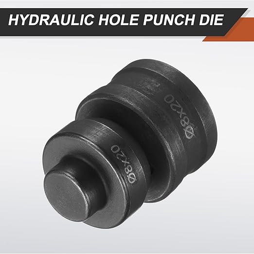 HARFINGTON Hydraulic Hole Punch Die 過8횞20mm Slot Hole 40Cr Steel Electric Punching Kit for CH60 Electric Punching Machine, Black