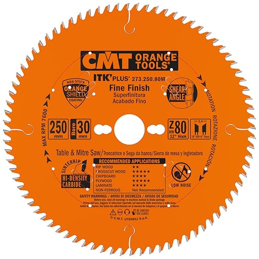 CMT ORANGE TOOLS 273.165.56H ITK Plus Saw Blade 6-1/2''x0.063''/0.039''x20mm(5/8'') Z56