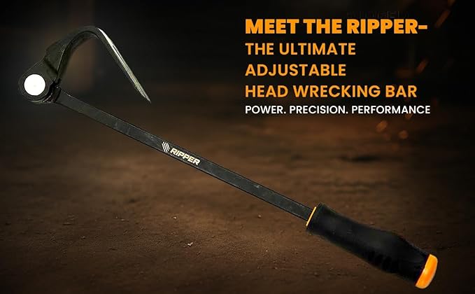 Ripper ??The Ripper Heavy-Duty Indexing Crowbar & Nail Puller Tool, Multi-Angle Wrecking Bar for Trim, Flooring & Demolition (Ripper)