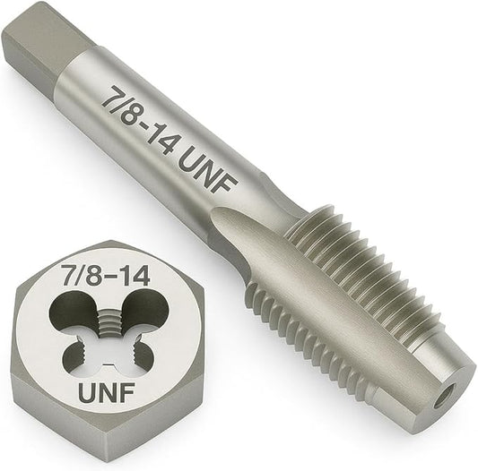 Yamesh 7/8"-14 Thread Tap and Die Set HSS Tap with GCr15 Alloy Steel Hex Die Right Hand Thread Repair Tool for Metalworking and Machinery