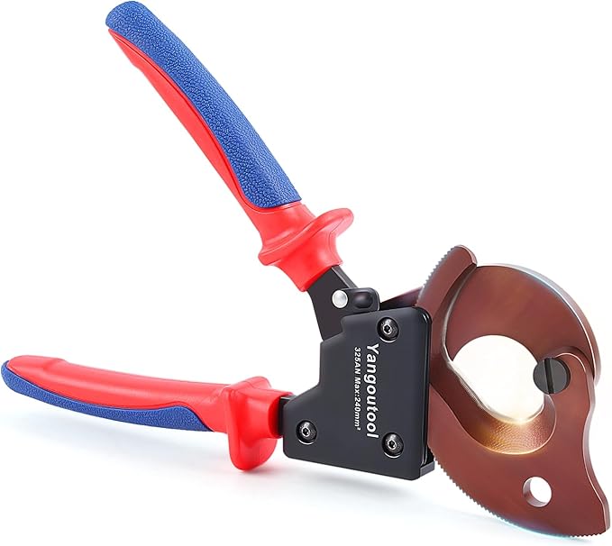 Yangoutool Ratchet Cable Cutter Heavy Duty for Copper and Aluminum Cables, 240mm짼 Capacity, Sharp Polished Edges, Ideal for Cutting Large Armored Electrical Wires, Perfect for Electricians
