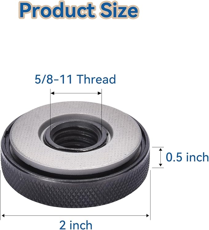 5/8"-11 Thread Angle Grinder Flange Nut, Tool Free Quick Release Lock Nut for for 4쩍" 5" 7" 9" Angle Grinder