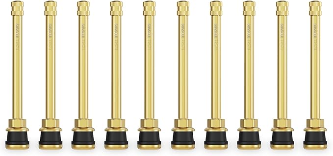 SUNSOUL TR573 10pcs Truck Tire Valve Stems, Brass Commercial 4-3/8 Valve Stems for Rim 過.625"