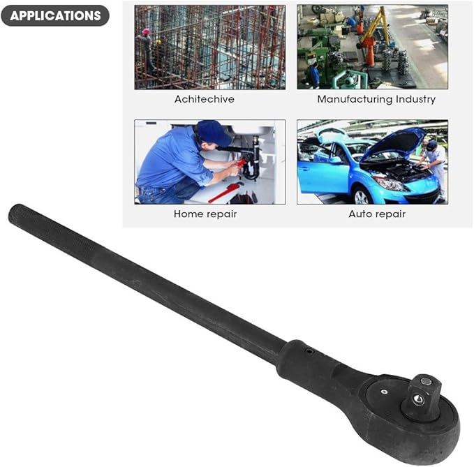 3/4" Ratchet with 13" Long Handle, Heavy Duty Quick Release Reversible Switch Full Polish Grip Drive Ratchet Socket Wrench, Gifts for Men & Dad, 18.9 Inch Overall Length