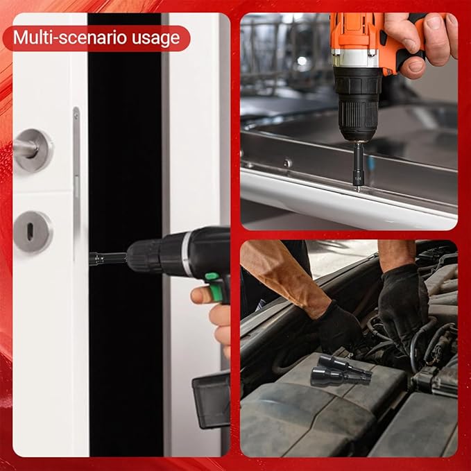 12-Piece Magnetic Nut Driver Set,Impact Power Hex Nut Driver Drill Bit Master Kit, SAE(1/4"-9/16") & Metric(8mm-14mm) Size, 1/4??Quick Install & Release, Cr-V Steel