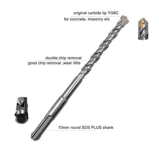 Rotary Hammer Drill Bits Set & Chisels- 17 Pieces SDS Plus Concrete Masonry Hole Tool for Concrete竊똁rick,Block,Stone,Masonry