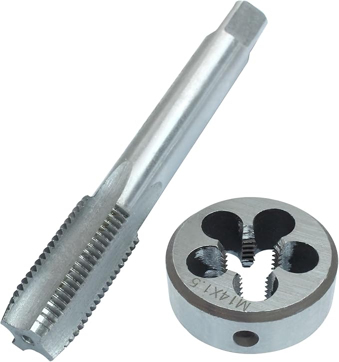 HARSKIYER M14 x 1.5 Metric Tap and Die Set, HSS Machine Thread Tap Die Set, M14 x 1.5mm Right Hand Thread Tapping Tool