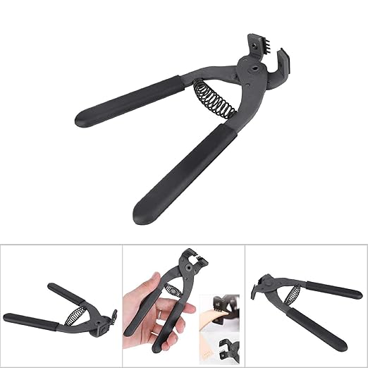 4 Teeth 4mm Silent Leather Hole Punch Pliers, 6.7in Leather Punch Tool, Carbon Steel Leather Stitching Punches with Non-Slip Foam Handle for Sewing Belts, Purses, Straps
