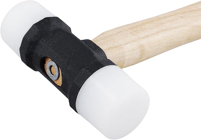 2 PCS 12 oz Soft Face Nylon Hammers, Dual Head Mallet Hammer with Non-Slip Grip for Mechanics, Woodworking, Auto, Home DIY
