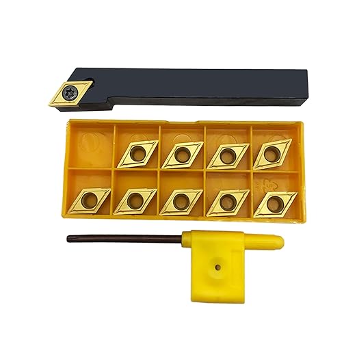 GBJ 1pcs SDJCR1212H11 Holder with 10pcs DCMT32.51 /DCMT11T304 Multilayer Coated CNC Lathe Inserts for SDJCR Lathe Turning Tool Holder Replacement Insert (1/2 Holder with 10pcs DCMT32.51)