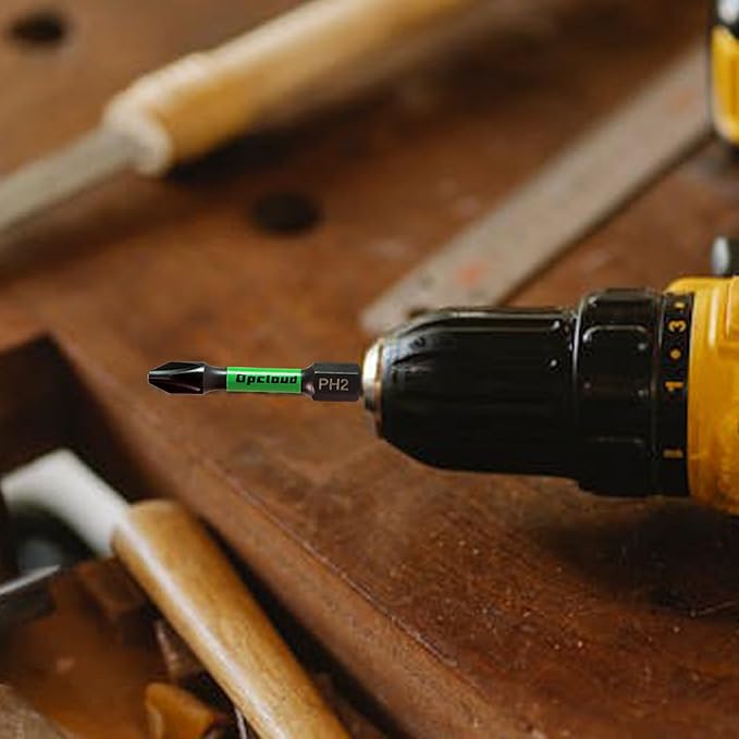Impact #2 Phillips Screwdriver Bit Set, 16 Pieces 2?쒾2 Steel Magnetic PH2 Tips Driver Power Bit Set with Extension Impact Bit Holder