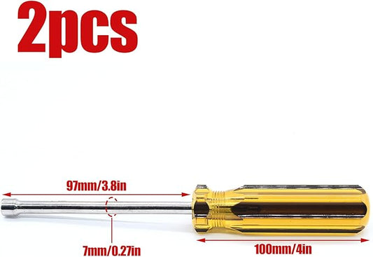 2Pcs 4mm Socket Wrench Screwdriver, Hexagon Nut Driver with Steel Cushion Grip for Easy Hand-Making and Repair Projects
