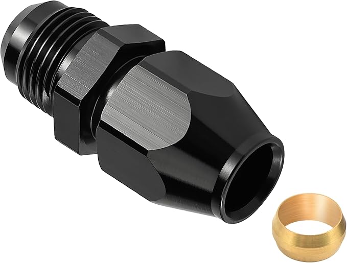 EVIL ENERGY 8AN Male to 1/2" Hardline Compression Fitting Adapter Aluminum Black