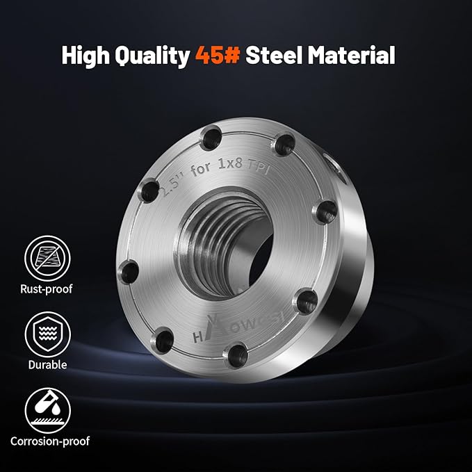 Wood Lathe Steel Faceplate 2.5",Faceplate for Wood Lathe,Lathe Face Plate Fit for 1" x 8TPI Spindle