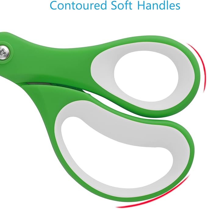 LIVINGO Scissors Bulk 24 Pack: 8??Sharp Scissors Set All Purpose for Office Middle High School Student Teacher Arts Crafts Supplies Cutting Wrapping Paper, Sewing Fabric Shears for Household
