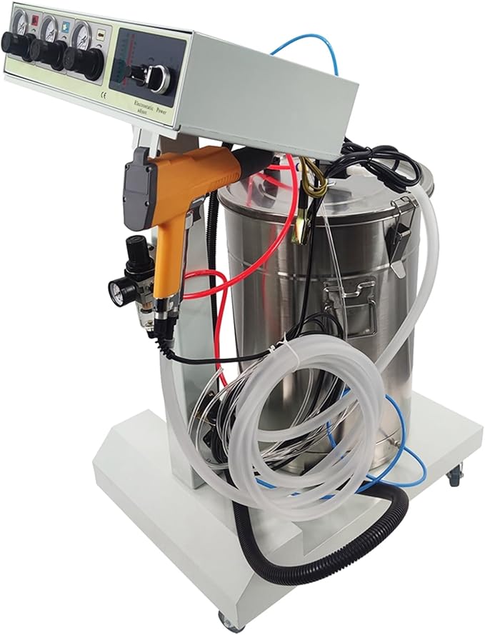 110V Electrostatic Powder Coating Machine, Dry Finishing Tool for Metal Parts, Coating Equipment with Spray with 45L Powder Hopper