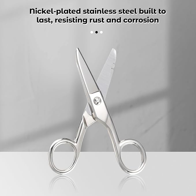 Electrician Scissors, 5.25-Inch Heavy Duty Scissors with 19&23 Stripping Notches Multi-Purpose Stainless Steel Snips for Telecom and Electrical Work