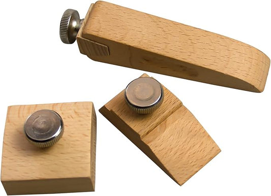 3Pcs Wooden Sandpaper Block Set, Square Bevel Wedge Hand Sanding Block, Handmade Leather Edge Grinding Polishing Tool for DIY Leather Craft Accessories