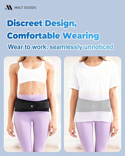 Non-Slip SI Joint Belt with Pads for Women & Men ??Widened, Breathable Sacroiliac Pelvic Support Belt for SI Joint Stabilization& Sciatic, Hip Pain Relief | Under-Clothes Wear, Adjustable Design (Regular)