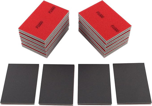 24pcs 1000Grits Sanding Sponge, Wet and Dry 4"x3" Sanding Block, Reusable Sand Paper for Metal Wood Drywall Walls Stone Automotive Paint Plastic DIY (1000 Grits)