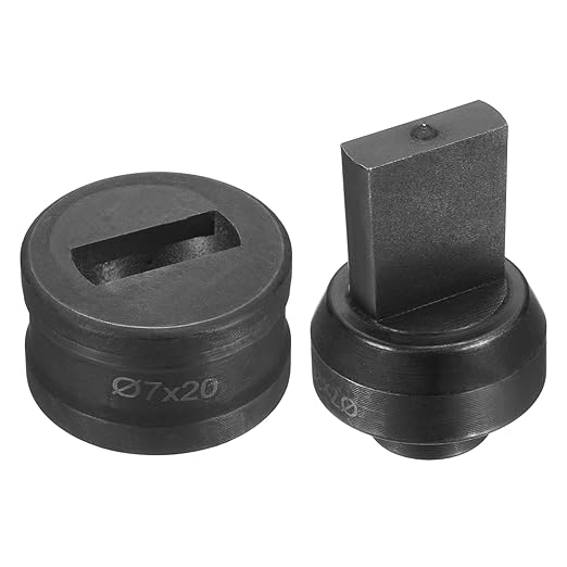HARFINGTON Hydraulic Hole Punch Die 過7횞20mm Slot Hole 40Cr Steel Electric Punching Kit for CH60 Electric Punching Machine, Black