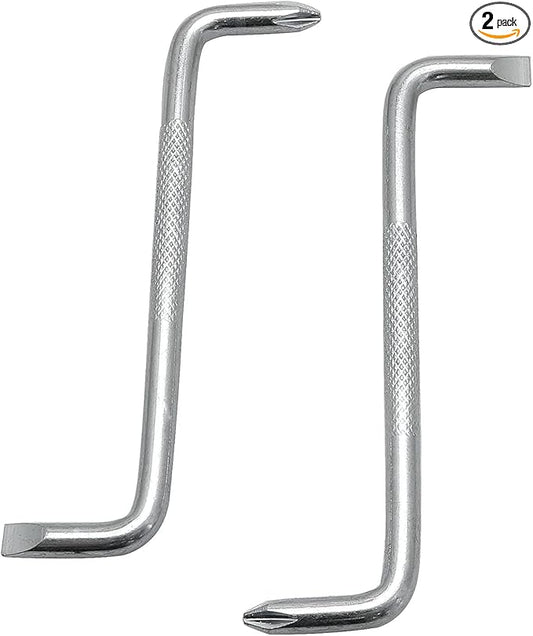Offset Screwdriver 2PCS Double Ended Right Angle Screw Drivers Phillips and Flat Head Z Shaped Screwdrivers