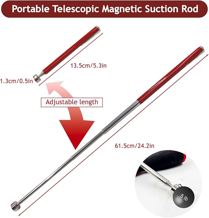 Daily Treasures 3Pcs Nail Pullers Set, Multi-Functional Nail Extractor Tool, Adjustable magnetic suction rod and Heavy-Duty Nail Puller Pry Bar for Removing Nail and Staple on Furniture, Floor, Wooden