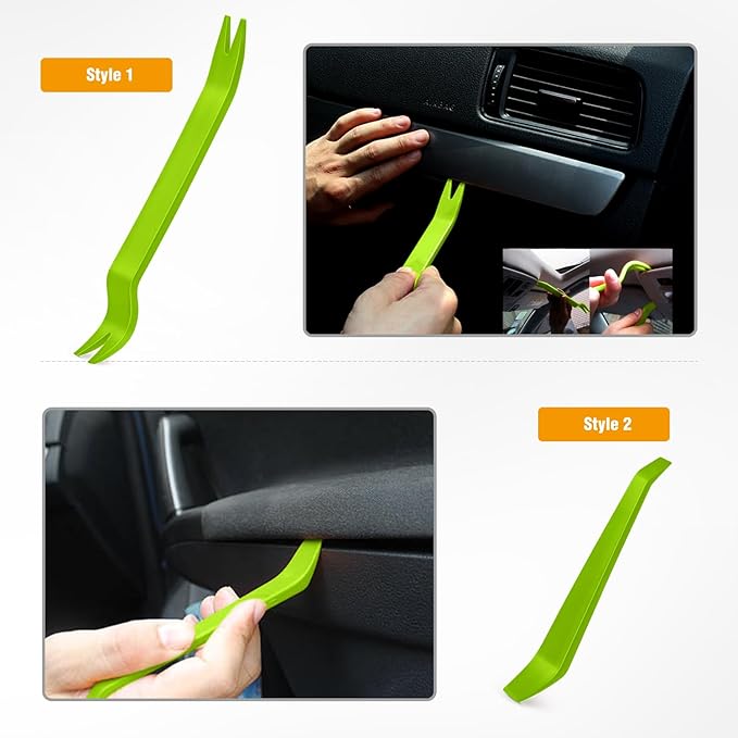 GOOACC Auto Trim Removal Tool Kit No-Scratch Tool Kit for Car Audio Dash Window Molding-4PCS (Green)