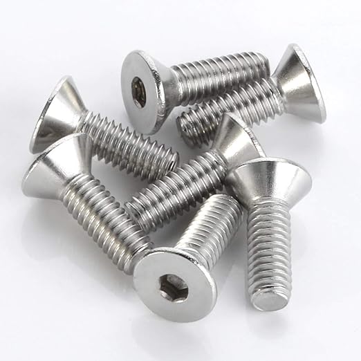 MewuDecor 5/16-18 x 1/2" Flat Head Socket Cap Screws Countersunk Bolts, Allen Socket Drive, Stainless Steel 18-8 (304), Fully Threaded, Bright Finish, 25 PCS