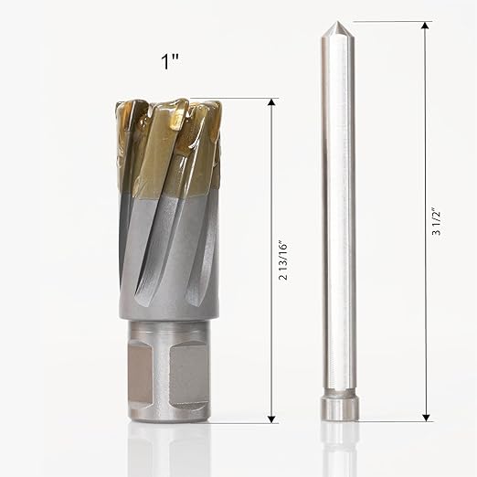 Wind Speed Carbide-Tipped Annular Cutter 1" Diameter x 1-3/8" Depth with Weldon Shank, High Precision Mag Drill Bit for Magnetic Drill Press, for Hard Material, Stainless Steel, Cast Iron, CT-350