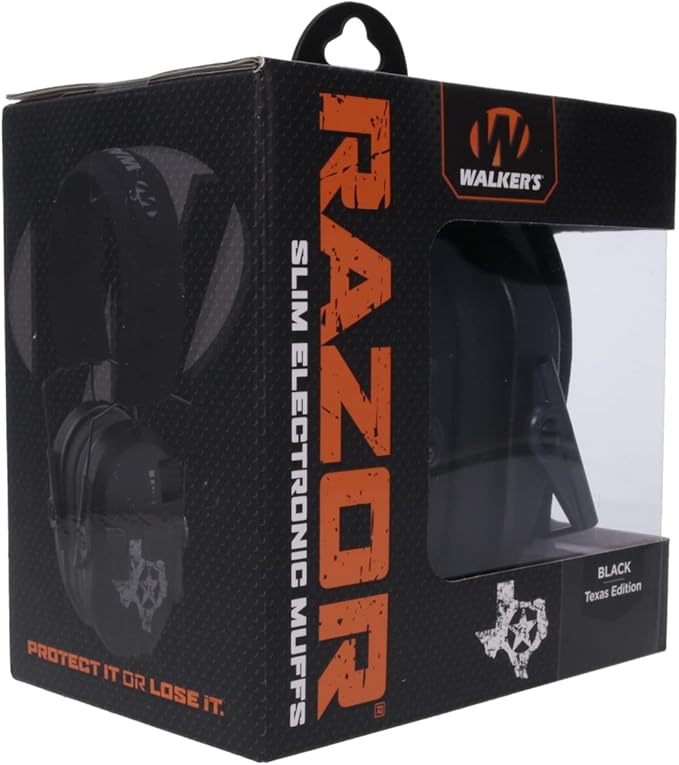 Walker's Razor Slim Ultra Low Profile Compact Design Adjustable Range Shooting Hunting Hearing Protection Electronic Earmuffs