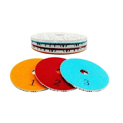 SHDIATOOL 6PCS 4 Inch Diamond Polishing Pads 3-Step 2 Sets for Marble Stone Sanding Disc Grinding Pads