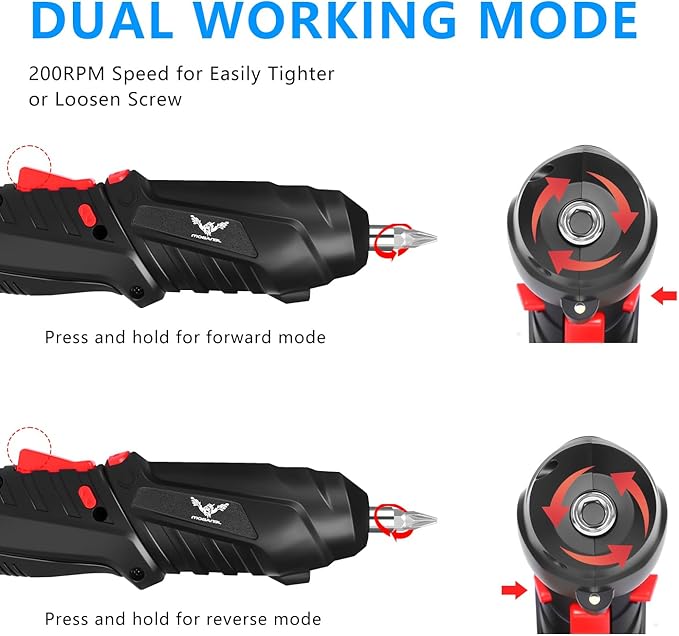 28 in 1 Electric Screwdriver Cordless Rechargeable Small Power Drill Set 3.5Nm Max Torque Electric Rotatable with LED Light Screwdriver for Home Office DIY Tools (Black)