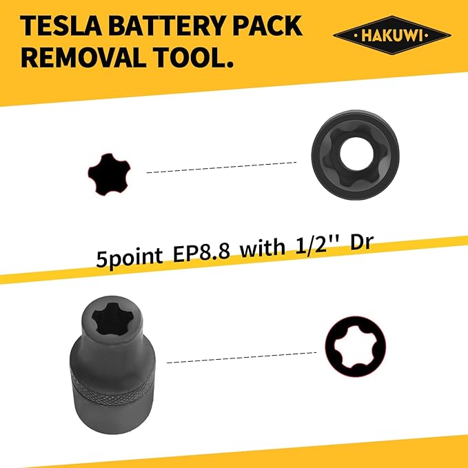 19-Piece External Torx Plus Socket Set, Ultimate Star Socket Set, 6 Point EP Socket 1/2'' 3/8'' 1/4'' Dr EP4-EP32,5 Point EP Socket 1/2'' EP8.8 Dr E-Torx Plus set, Compatible with Tesla